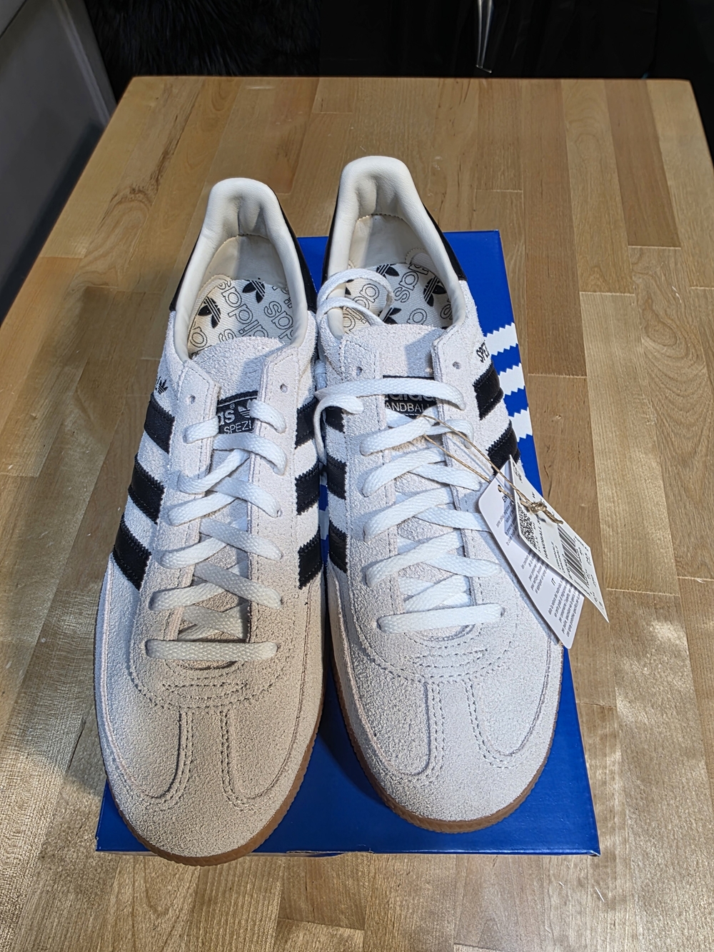 adidas Handball SPEZIAL W Suede Sneakers - White with Black Stripes